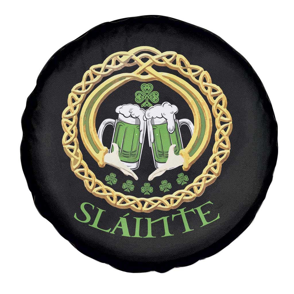 Funny Irish Beer Drinking St Patrick's Day Slainte Spare Tire Cover Claddagh Ring Celtic Shamrock