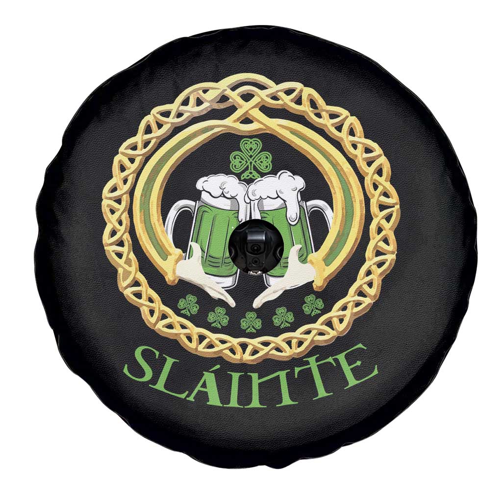 Funny Irish Beer Drinking St Patrick's Day Slainte Spare Tire Cover Claddagh Ring Celtic Shamrock