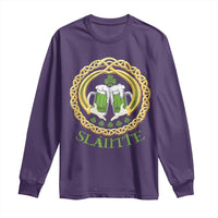 Funny Irish Beer Drinking St Patrick's Day Slainte Long Sleeve Shirt Claddagh Ring Celtic Shamrock