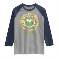 Funny Irish Beer Drinking St Patrick's Day Slainte Raglan Shirt Claddagh Ring Celtic Shamrock