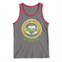 Funny Irish Beer Drinking St Patrick's Day Slainte Tank Top Claddagh Ring Celtic Shamrock