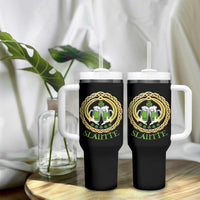 Funny Irish Beer Drinking St Patrick's Day Slainte Tumbler With Handle Claddagh Ring Celtic Shamrock - Wonder Print Shop