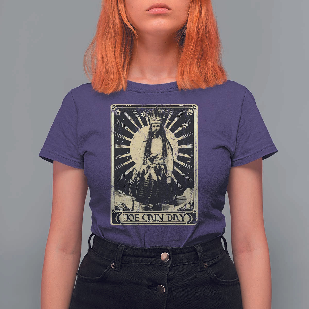 Funny Joe Cain Mardi Gras T Shirt For Women Vintage Tarot Card