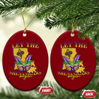 Funny Mardi Gras Let The Shenanigans Begin Ceramic Ornament Louisiana Map