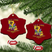 Funny Mardi Gras Let The Shenanigans Begin Ceramic Ornament Louisiana Map