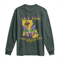 Funny Mardi Gras Let The Shenanigans Begin Long Sleeve Shirt Louisiana Map