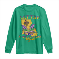 Funny Mardi Gras Let The Shenanigans Begin Long Sleeve Shirt Louisiana Map