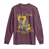 Funny Mardi Gras Let The Shenanigans Begin Long Sleeve Shirt Louisiana Map