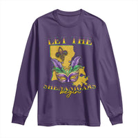 Funny Mardi Gras Let The Shenanigans Begin Long Sleeve Shirt Louisiana Map
