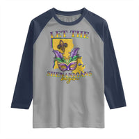 Funny Mardi Gras Let The Shenanigans Begin Raglan Shirt Louisiana Map