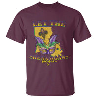 Funny Mardi Gras Let The Shenanigans Begin T Shirt Louisiana Map