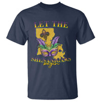 Funny Mardi Gras Let The Shenanigans Begin T Shirt Louisiana Map