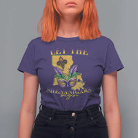 Funny Mardi Gras Let The Shenanigans Begin T Shirt For Women Louisiana Map