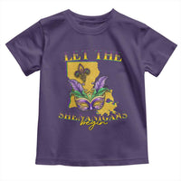 Funny Mardi Gras Let The Shenanigans Begin Toddler T Shirt Louisiana Map