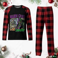Funny Mardi Gras Rougarou Plaid Pajama Set Mardi Gras In Da Swamp Cryptids Of Louisiana