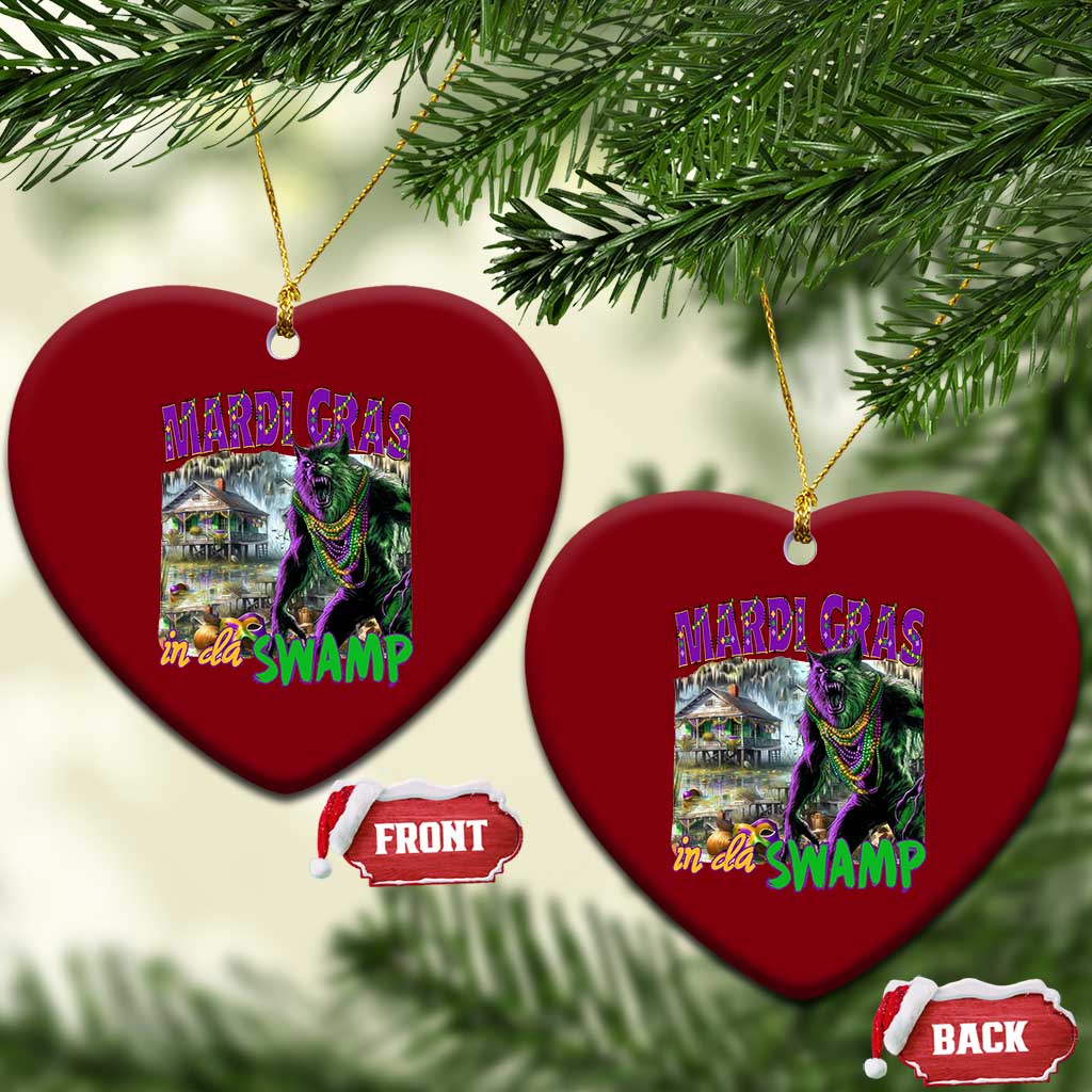Funny Mardi Gras Rougarou Ceramic Ornament Mardi Gras In Da Swamp Cryptids Of Louisiana