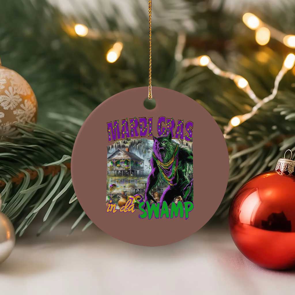 Funny Mardi Gras Rougarou Ceramic Ornament Mardi Gras In Da Swamp Cryptids Of Louisiana