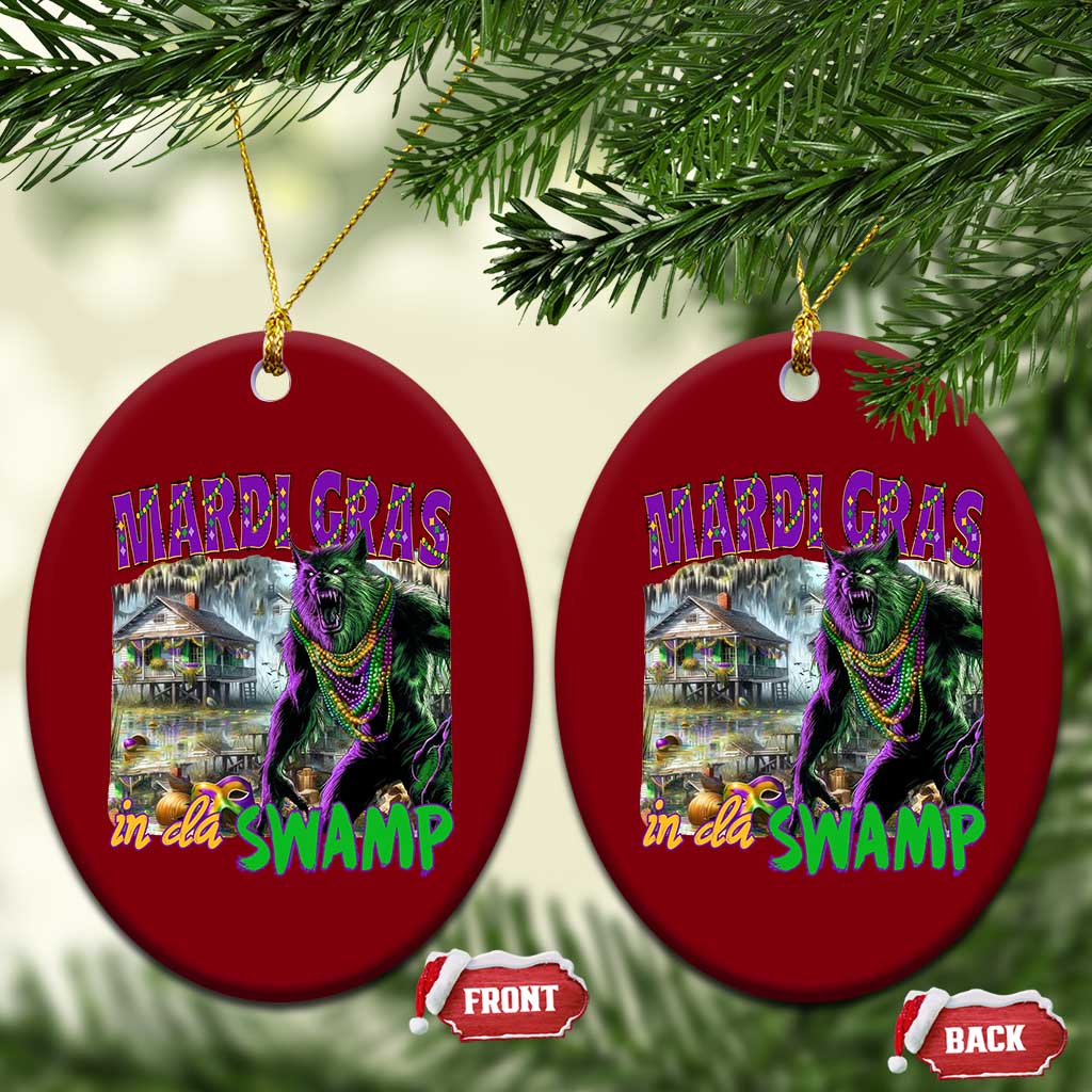 Funny Mardi Gras Rougarou Ceramic Ornament Mardi Gras In Da Swamp Cryptids Of Louisiana
