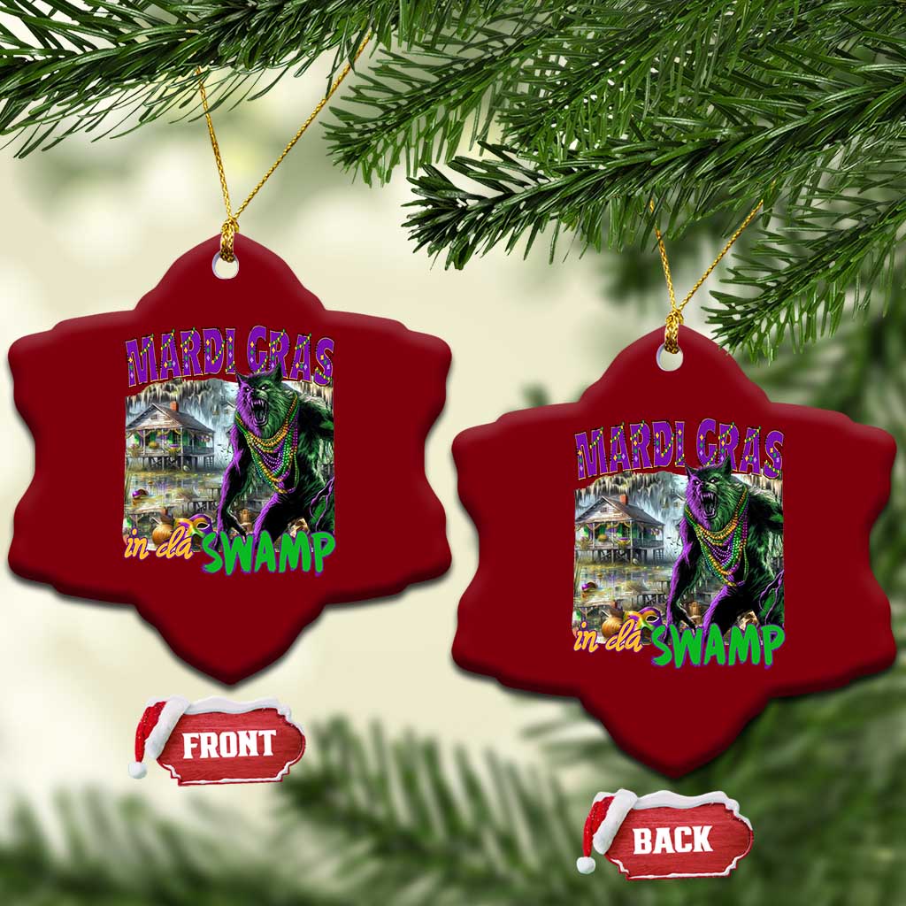 Funny Mardi Gras Rougarou Ceramic Ornament Mardi Gras In Da Swamp Cryptids Of Louisiana