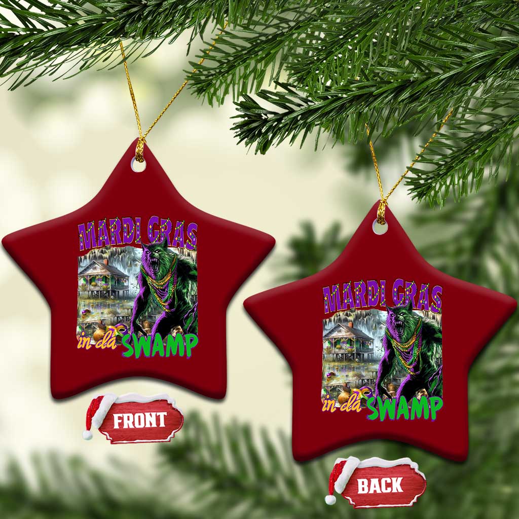 Funny Mardi Gras Rougarou Ceramic Ornament Mardi Gras In Da Swamp Cryptids Of Louisiana