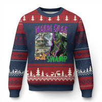 Funny Mardi Gras Rougarou Ugly Christmas Sweater Mardi Gras In Da Swamp Cryptids Of Louisiana