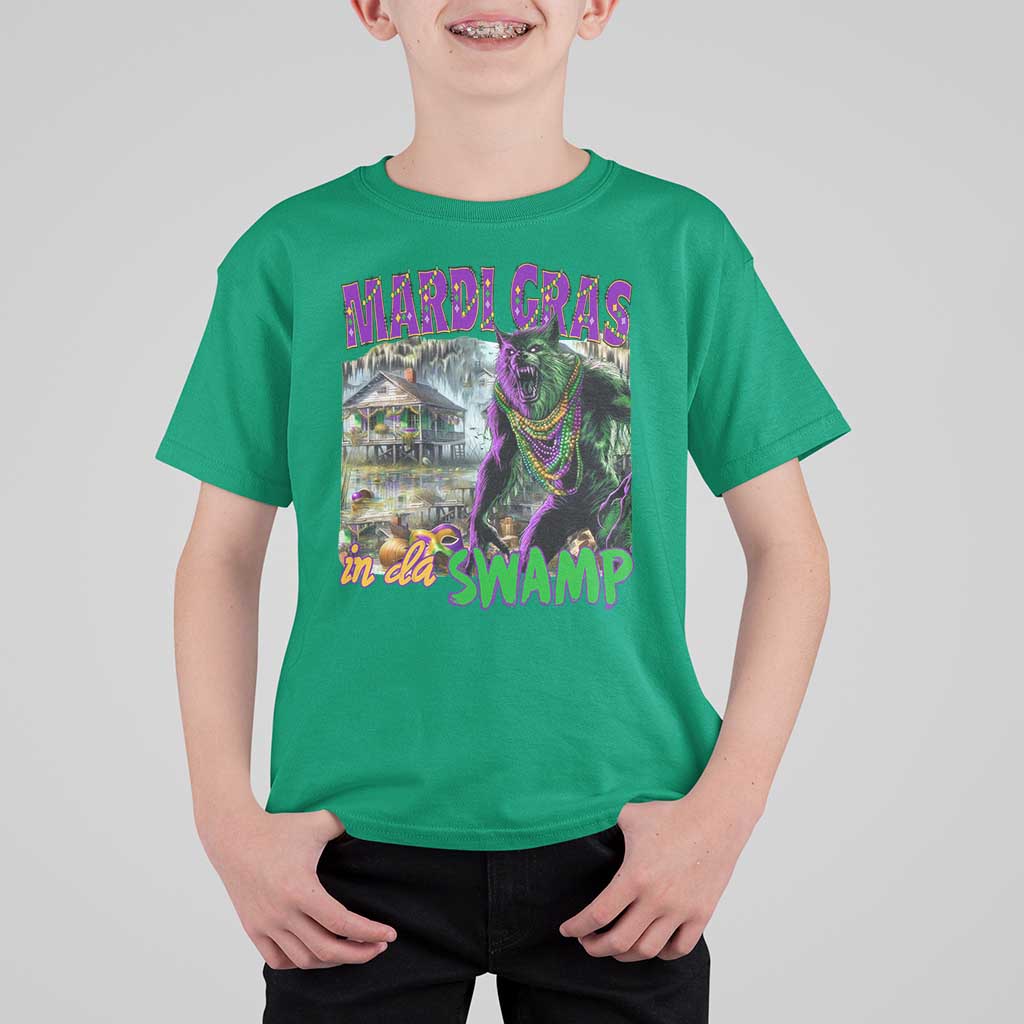 Funny Mardi Gras Rougarou T Shirt For Kid Mardi Gras In Da Swamp Cryptids Of Louisiana