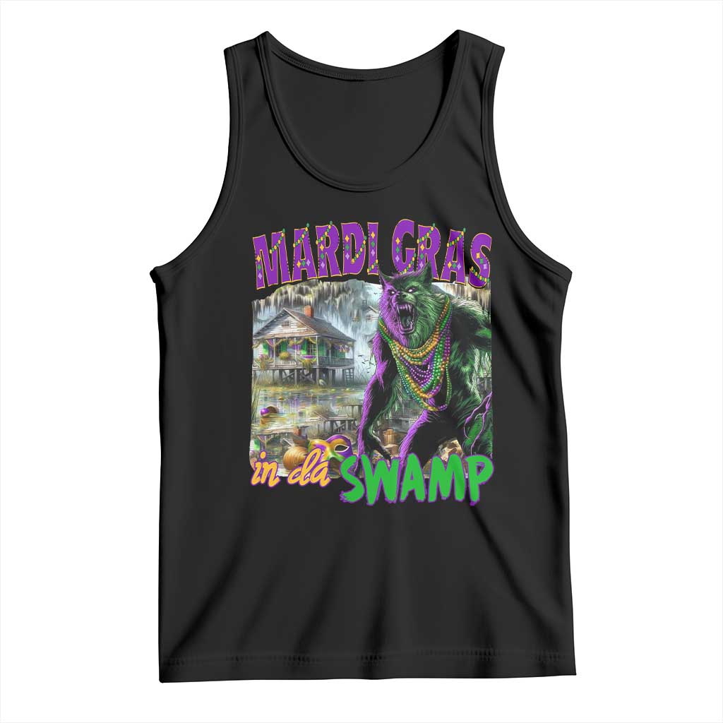 Funny Mardi Gras Rougarou Tank Top Mardi Gras In Da Swamp Cryptids Of Louisiana