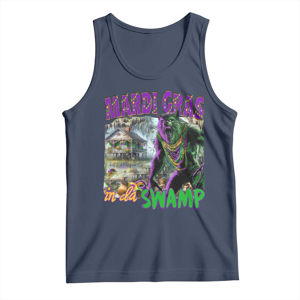 Funny Mardi Gras Rougarou Tank Top Mardi Gras In Da Swamp Cryptids Of Louisiana