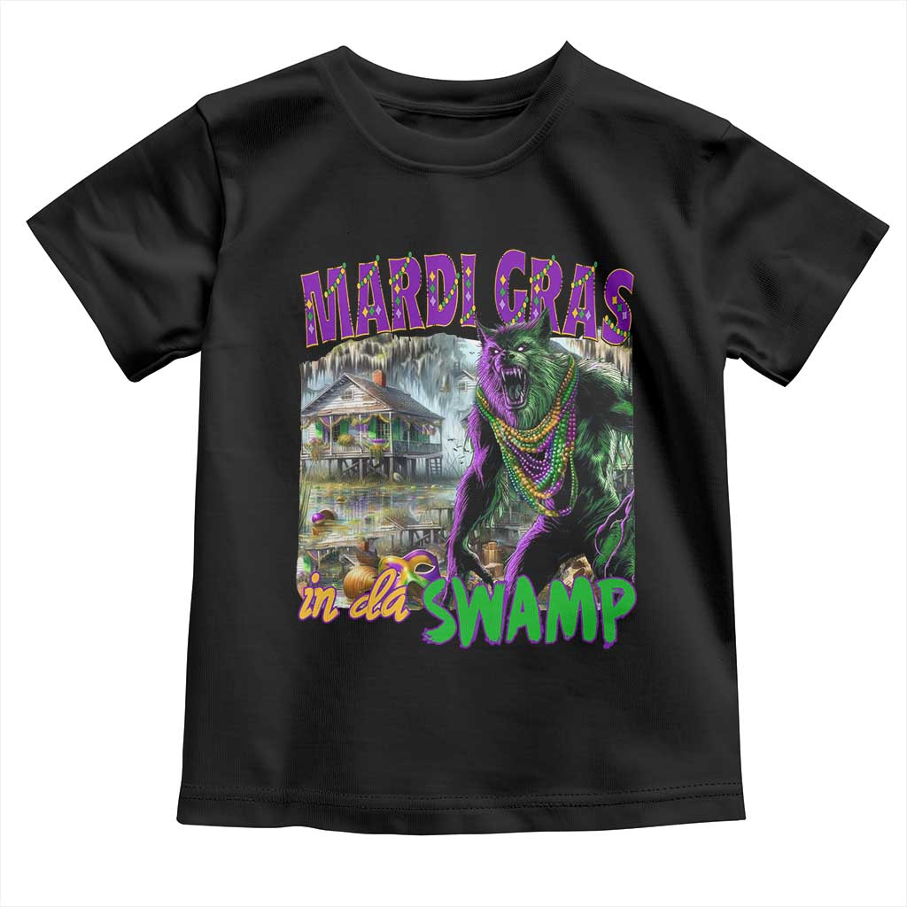 Funny Mardi Gras Rougarou Toddler T Shirt Mardi Gras In Da Swamp Cryptids Of Louisiana