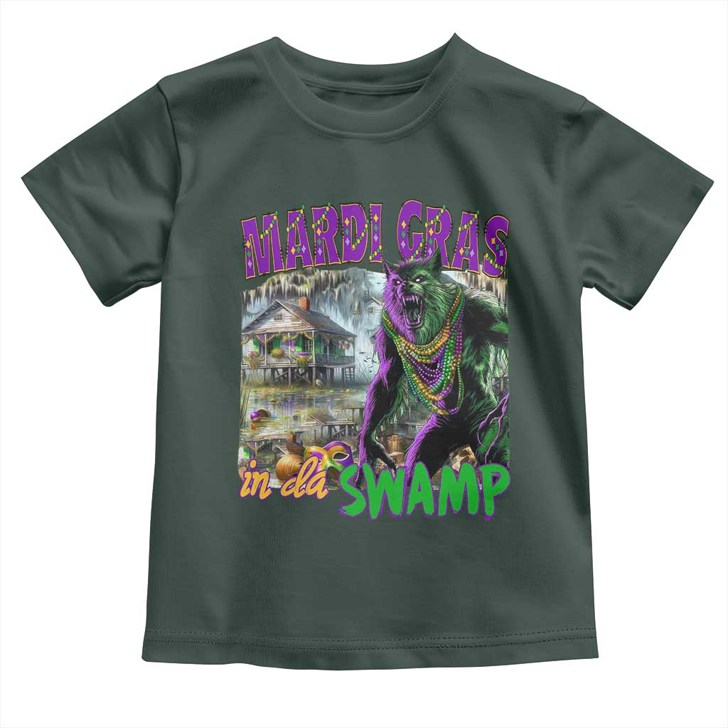 Funny Mardi Gras Rougarou Toddler T Shirt Mardi Gras In Da Swamp Cryptids Of Louisiana