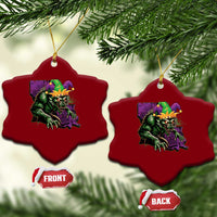 Funny Mardi Gras Rougarou Ceramic Ornament Cryptids Of Louisiana Jester Hat