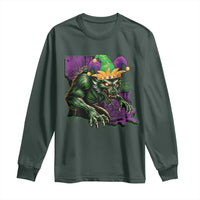 Funny Mardi Gras Rougarou Long Sleeve Shirt Cryptids Of Louisiana Jester Hat