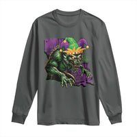 Funny Mardi Gras Rougarou Long Sleeve Shirt Cryptids Of Louisiana Jester Hat