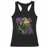 Funny Mardi Gras Rougarou Racerback Tank Top Cryptids Of Louisiana Jester Hat