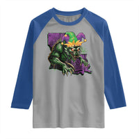Funny Mardi Gras Rougarou Raglan Shirt Cryptids Of Louisiana Jester Hat