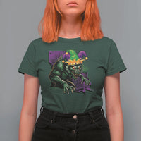 Funny Mardi Gras Rougarou T Shirt For Women Cryptids Of Louisiana Jester Hat