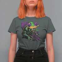 Funny Mardi Gras Rougarou T Shirt For Women Cryptids Of Louisiana Jester Hat