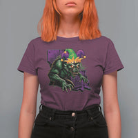 Funny Mardi Gras Rougarou T Shirt For Women Cryptids Of Louisiana Jester Hat