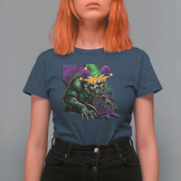 Funny Mardi Gras Rougarou T Shirt For Women Cryptids Of Louisiana Jester Hat