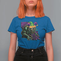 Funny Mardi Gras Rougarou T Shirt For Women Cryptids Of Louisiana Jester Hat