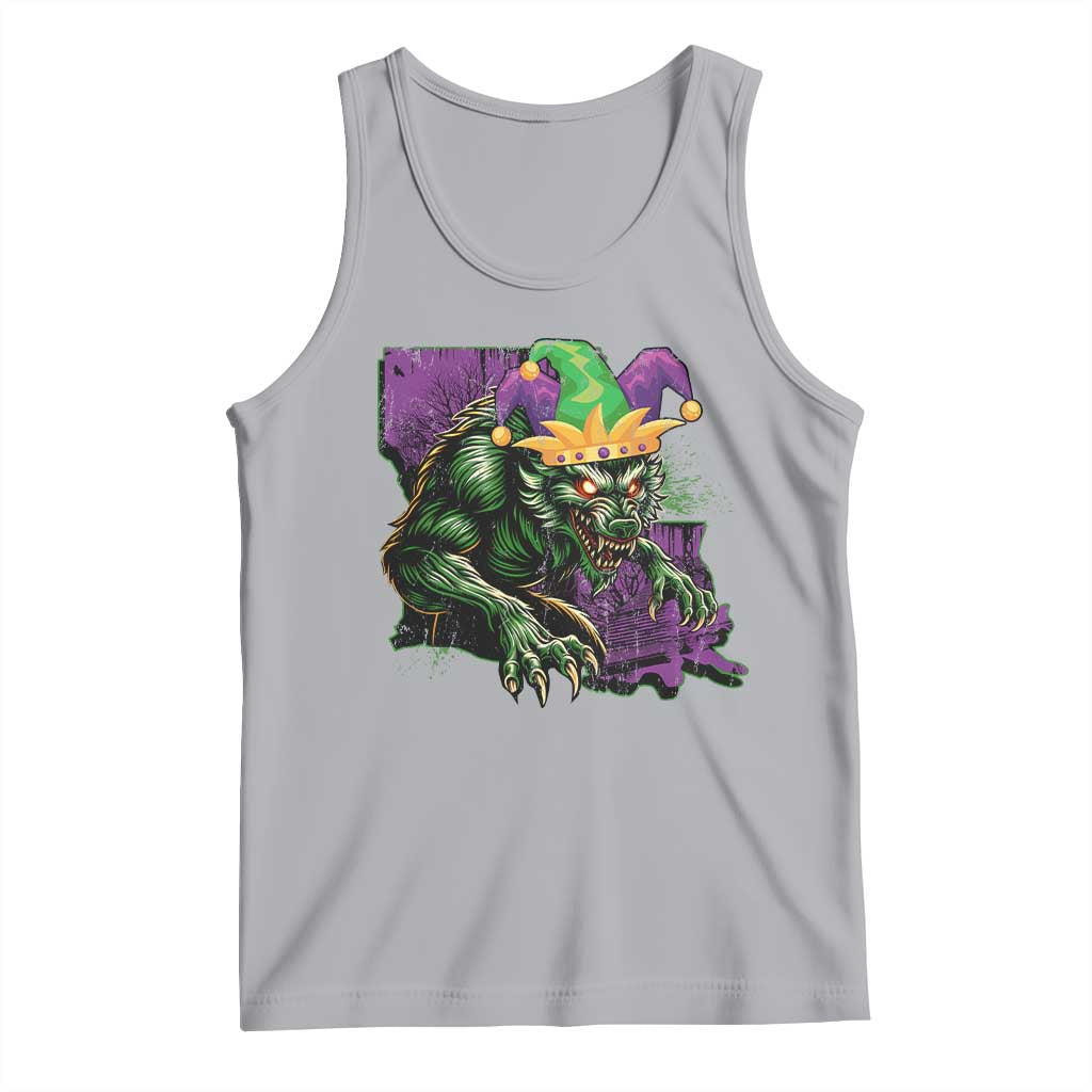Funny Mardi Gras Rougarou Tank Top Cryptids Of Louisiana Jester Hat