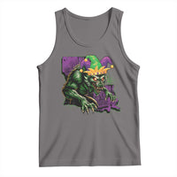 Funny Mardi Gras Rougarou Tank Top Cryptids Of Louisiana Jester Hat