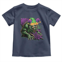 Funny Mardi Gras Rougarou Toddler T Shirt Cryptids Of Louisiana Jester Hat