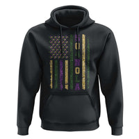 Funny Mardi Gras New Orleans Louisiana Hoodie 504 Nola Area Code Glitter Print American Flag