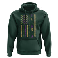 Funny Mardi Gras New Orleans Louisiana Hoodie 504 Nola Area Code Glitter Print American Flag
