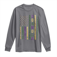 Funny Mardi Gras New Orleans Louisiana Long Sleeve Shirt 504 Nola Area Code Glitter Print American Flag