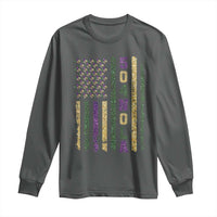 Funny Mardi Gras New Orleans Louisiana Long Sleeve Shirt 504 Nola Area Code Glitter Print American Flag
