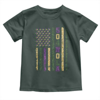 Funny Mardi Gras New Orleans Louisiana Toddler T Shirt 504 Nola Area Code Glitter Print American Flag