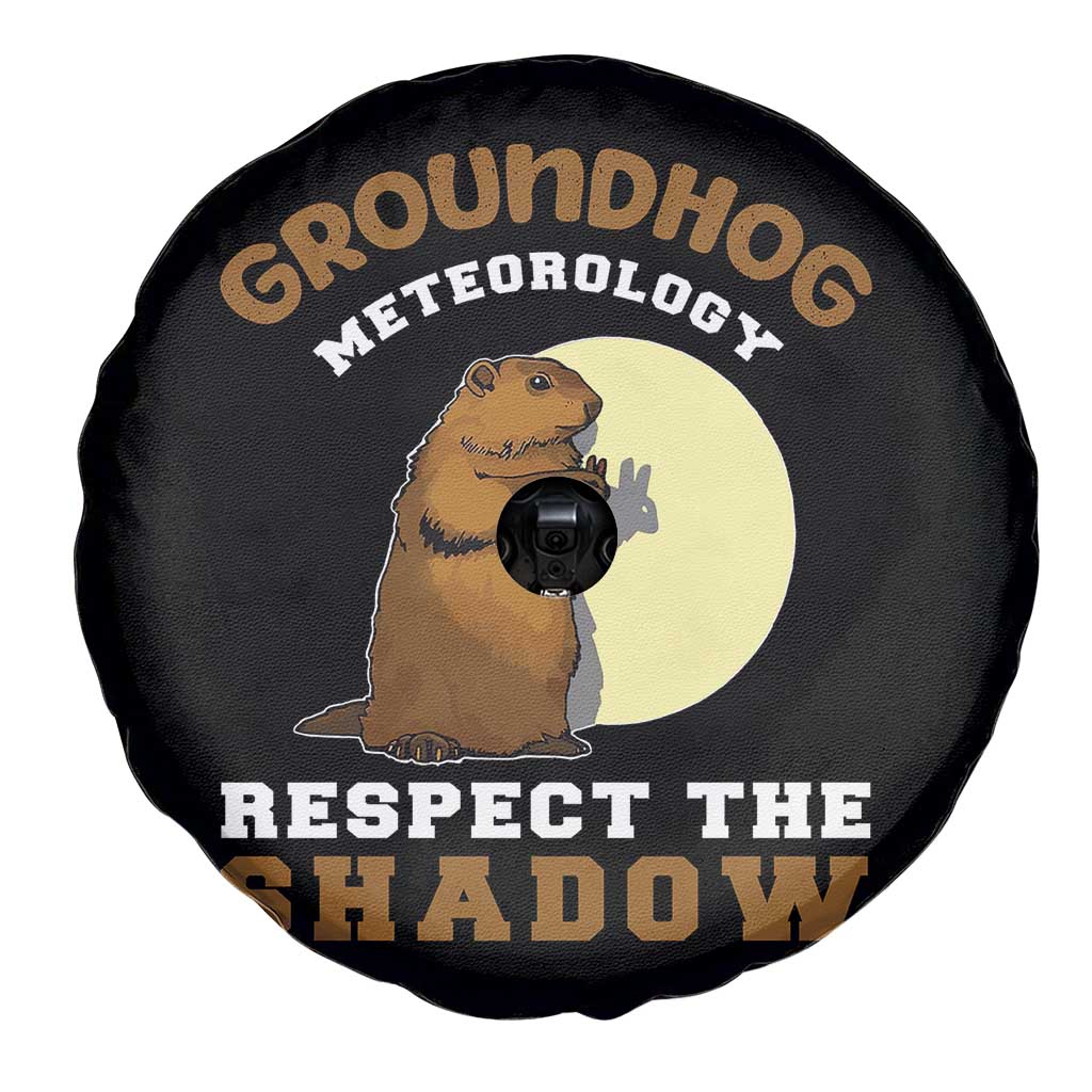 Funny Groundhog Day Spare Tire Cover Groundhog Meteorology Respect The Shadow - Wonder Print Shop
