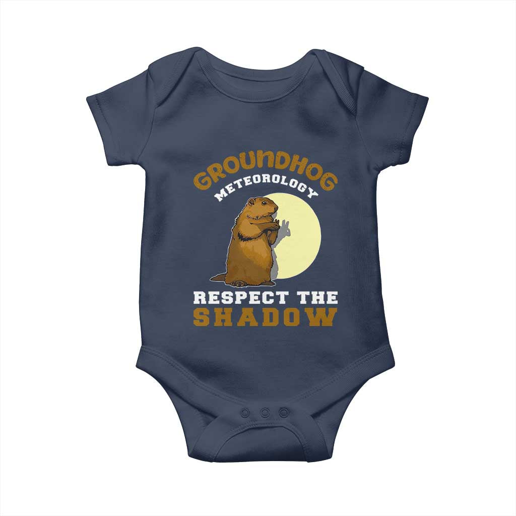 Funny Groundhog Day Baby Onesie Groundhog Meteorology Respect The Shadow - Wonder Print Shop